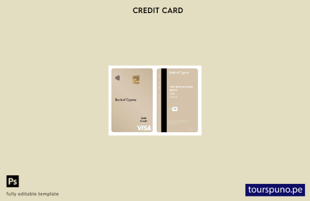 listo para imprimir plantilla de tarjeta vertical de crédito dorado visa del Ban